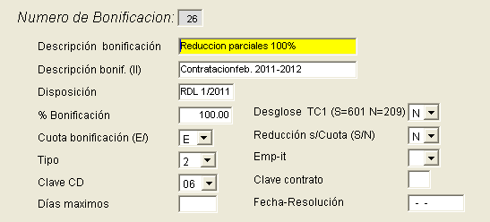 reduccion parciales 100% rdl 1/2011