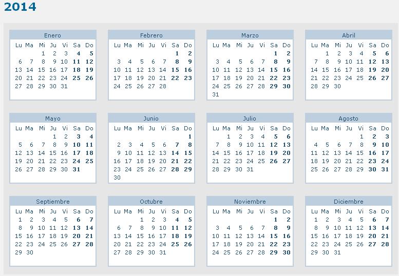 Calendario Laboral 2014